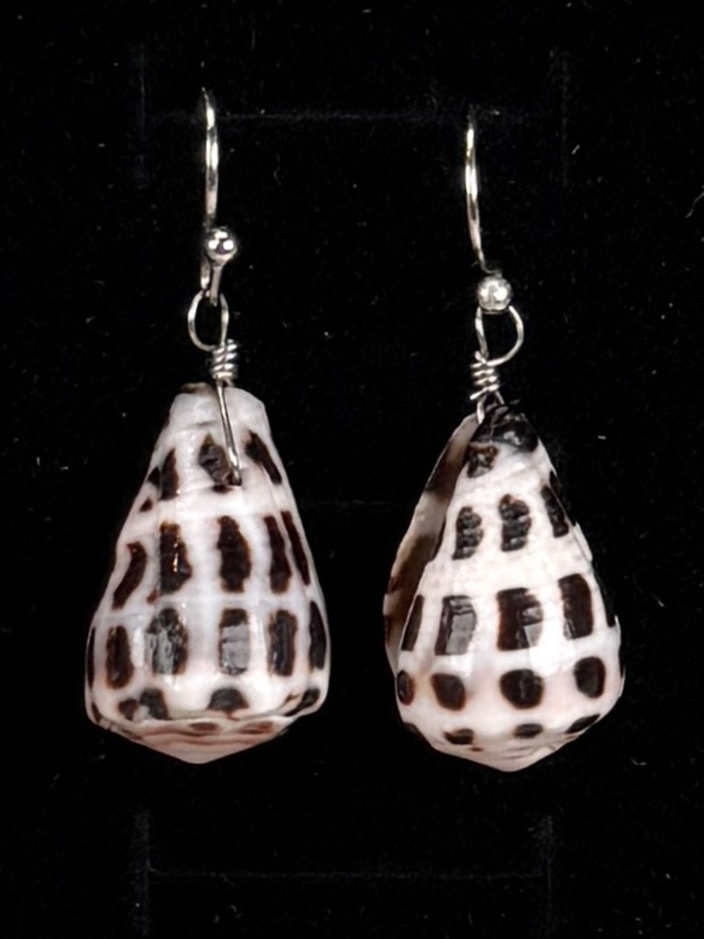 Beautiful Bohemian island chic Silvertone shell pierced 1.5” tall earrings